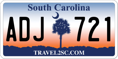 SC license plate ADJ721