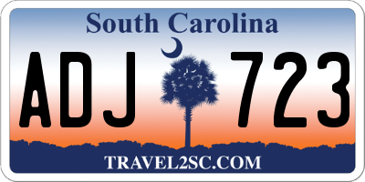 SC license plate ADJ723