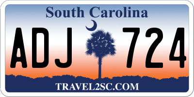 SC license plate ADJ724