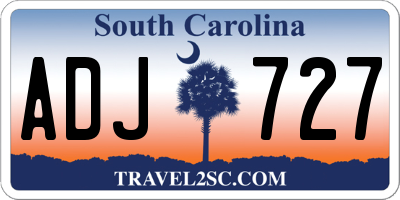 SC license plate ADJ727