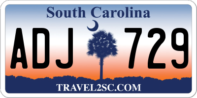 SC license plate ADJ729