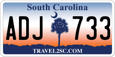 SC license plate ADJ733
