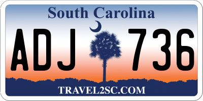 SC license plate ADJ736