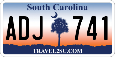 SC license plate ADJ741