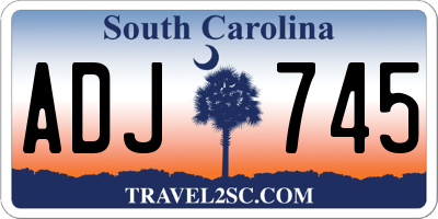 SC license plate ADJ745