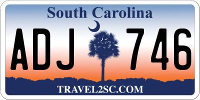 SC license plate ADJ746