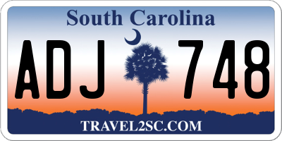 SC license plate ADJ748
