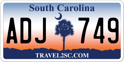 SC license plate ADJ749