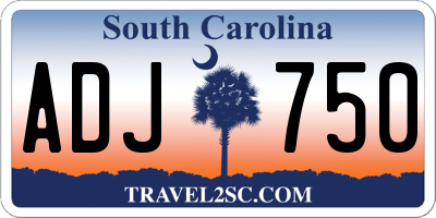 SC license plate ADJ750