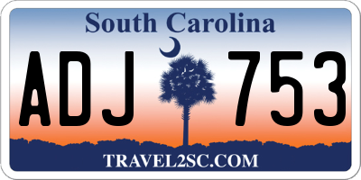 SC license plate ADJ753