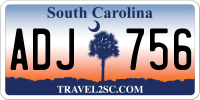 SC license plate ADJ756