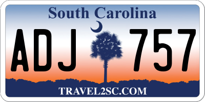 SC license plate ADJ757
