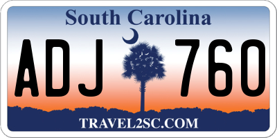 SC license plate ADJ760