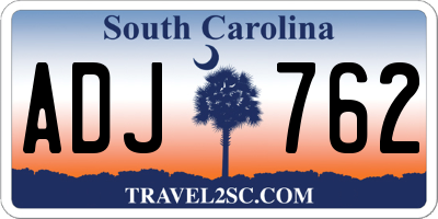SC license plate ADJ762