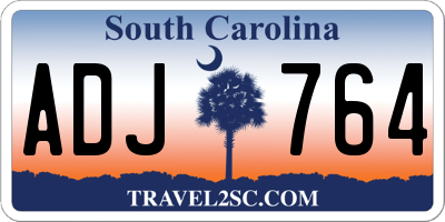 SC license plate ADJ764