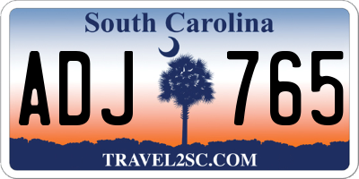 SC license plate ADJ765