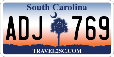 SC license plate ADJ769