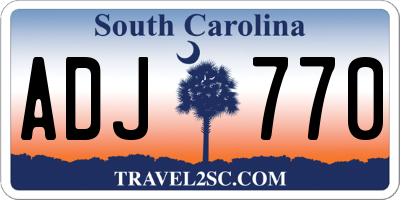 SC license plate ADJ770