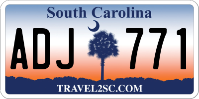 SC license plate ADJ771