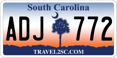 SC license plate ADJ772