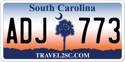 SC license plate ADJ773