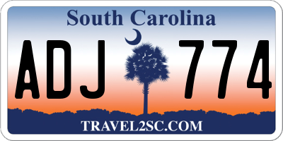 SC license plate ADJ774