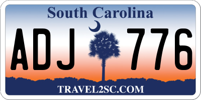 SC license plate ADJ776