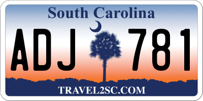 SC license plate ADJ781