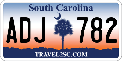 SC license plate ADJ782