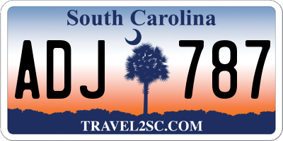 SC license plate ADJ787