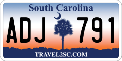 SC license plate ADJ791