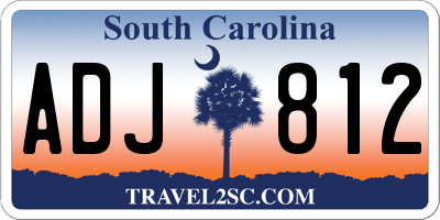 SC license plate ADJ812