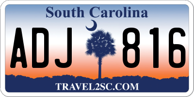 SC license plate ADJ816