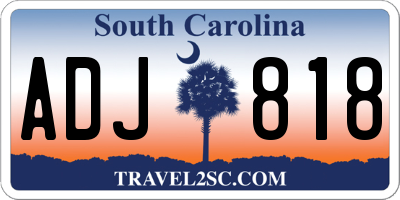 SC license plate ADJ818