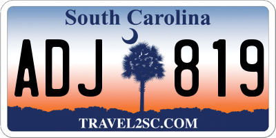 SC license plate ADJ819
