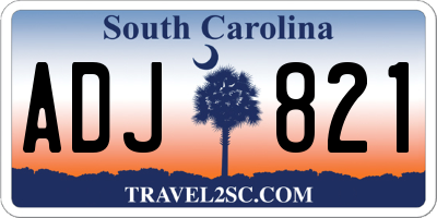 SC license plate ADJ821
