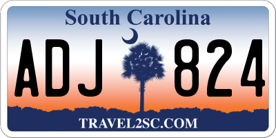 SC license plate ADJ824