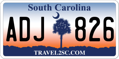 SC license plate ADJ826