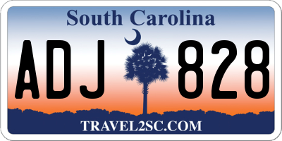SC license plate ADJ828