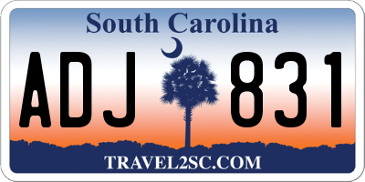 SC license plate ADJ831