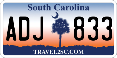 SC license plate ADJ833