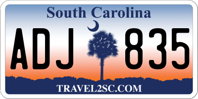 SC license plate ADJ835