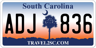 SC license plate ADJ836
