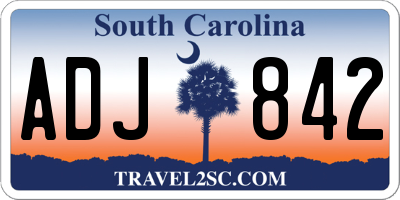 SC license plate ADJ842