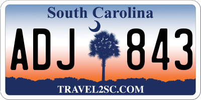 SC license plate ADJ843