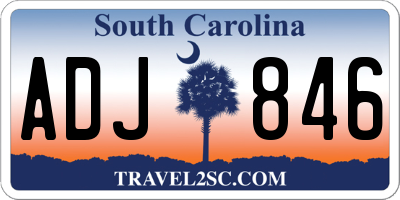 SC license plate ADJ846