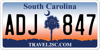 SC license plate ADJ847