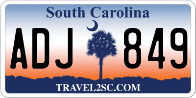 SC license plate ADJ849