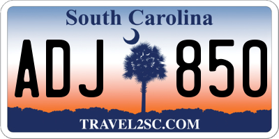 SC license plate ADJ850