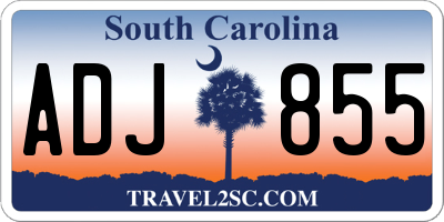 SC license plate ADJ855